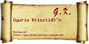 Gyuris Krisztián névjegykártya